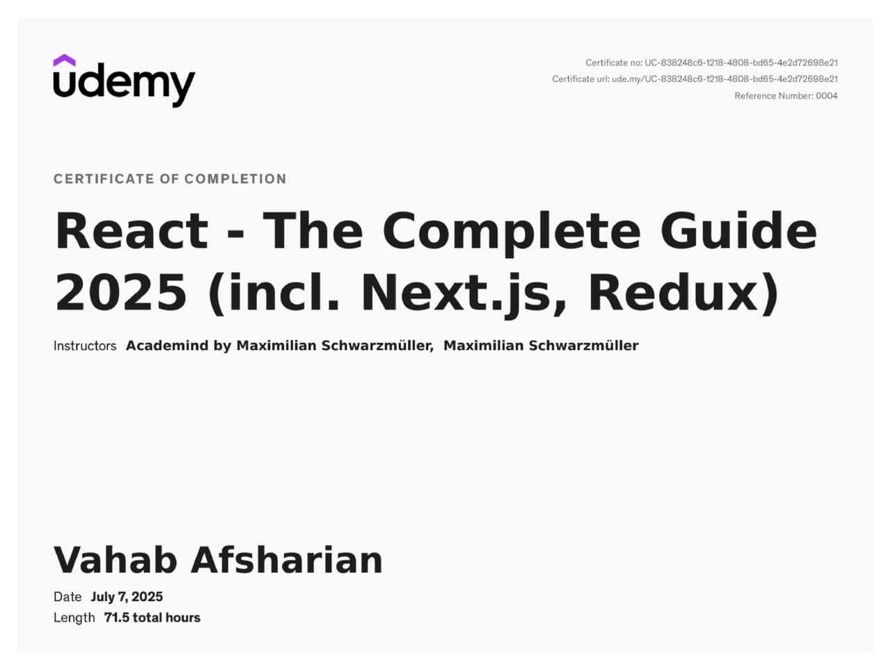 React - The Complete Guide 2025